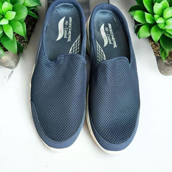 Skechers Women’s Navy “Go-Walk” Archfit Backless Slides / SZ: 11 / NWOT - Picture 1 of 8